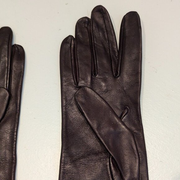Black Italian Leather Long Gloves - Picture 6 of 7